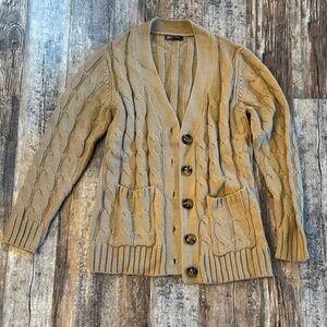 Cable Knit Button-Up Cardigan Sweater